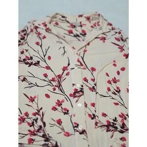 Soma  Cherry Blossom Floral Button Front Top Women’s Large